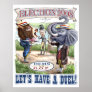 Dem Donkey vs GOP Elephant Print 