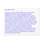 Demand Phrma get a real prescription drug benefit. postcards