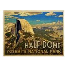 Demi de dôme vintage de Yosemite Cartes Postales