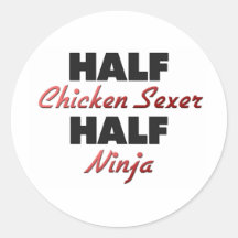 Demi de poulet Sexer demi de Ninja Autocollants Ronds