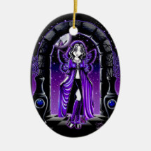 "Demi" Purple Moon Butterfly Fairy Ornament