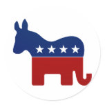 Demican Republicrat Round Stickers