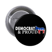 Democrat and Proud buttons
