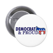 Democrat and Proud buttons