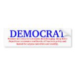 DEMOCRAT BUMPER STICKERS
