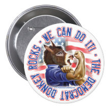 Democrat Donkey  Button 