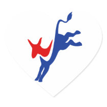Democrat Donkey Heart Sticker