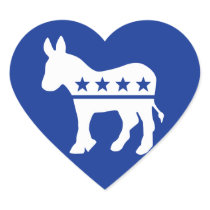 Democrat Donkey Heart Sticker