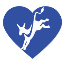 Democrat Donkey Heart Sticker