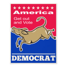Democrat Donkey Mascot America Vote Announcements