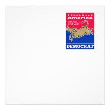 Democrat Donkey Mascot America Vote Custom Invitation