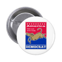 Democrat Donkey Mascot America Vote Pins