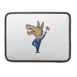 Democrat Donkey Mascot American Flag macbook sleeves