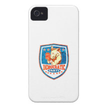 Democrat Donkey Mascot Boxer Shield iPhone 4 Cases