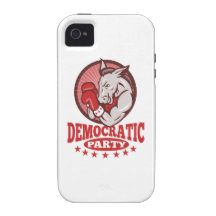Democrat Donkey Mascot Boxing Case-Mate iPhone 4 Cover