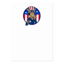 Democrat Donkey Mascot Thumbs Up Flag Business Card Templates