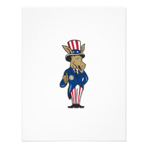 Democrat Donkey Mascot Thumbs Up Flag Custom Invites