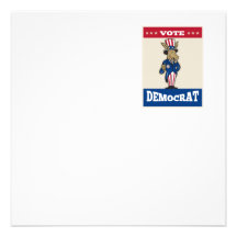 Democrat Donkey Mascot Thumbs Up Flag Personalized Invitations