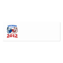 Democrat Donkey Republican Elephant Decision 2012 Business Card Template