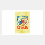 Democrat Donkey Republican Elephant Mascot USA Rectangular Stickers