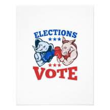 Democrat Donkey Republican Elephant Mascots Custom Invite