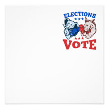 Democrat Donkey Republican Elephant Mascots Personalized Invites
