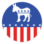 Democrat Donkey Round Sticker