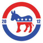 Democrat Donkey Round Sticker