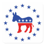 Democrat Donkey Square Sticker