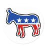 Democrat Donkey Round Sticker