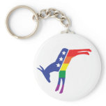 Democrat Gay Pride Donkey Keychains