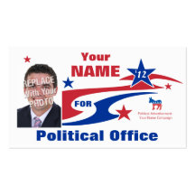 Democrat Political Election Campaign Business Card