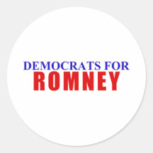 Démocrate pour Romney Adhésifs Ronds