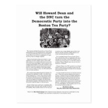 Democratic Party or Boston Tea Party Post Card