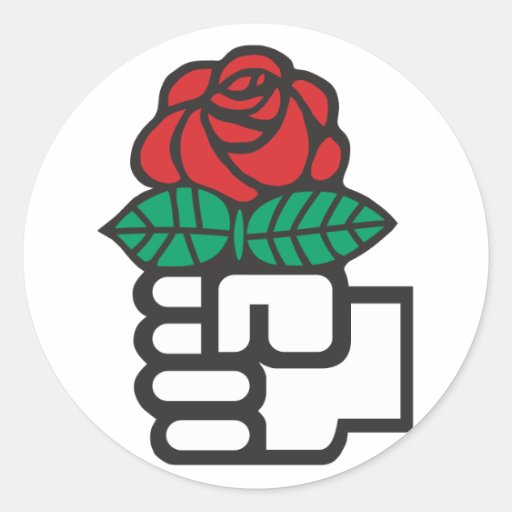 Democratic Socialism (the fist and rose symbol) Sticker