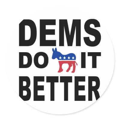 Democrats Do It Stickers by liberaltees