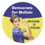 Democrats for McCain and Palin Stickers