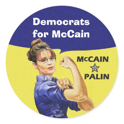 Democrats for McCain and Palin Stickers by spacedust