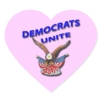 Democrats Unite blue Heart Sticker