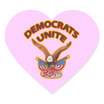 Democrats Unite flame Heart Stickers
