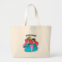 Demoiselle d'honneur (bleue) sac en toile