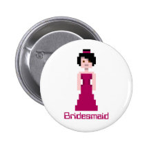 Demoiselle d'honneur de pixel - rouge foncé - chev badge avec épingle