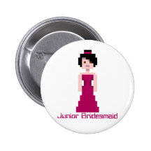 Demoiselle d'honneur de pixel - rouge foncé - chev pin's