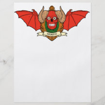 Demon Devil Skull with Bat Wings and Rams Horns Custom Flyer