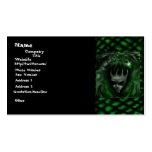 Demon Head with green scale accent, business cards