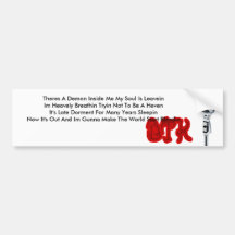 Demon Inside Sticker Bumper Sticker