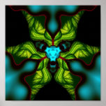 Demon Shadows – Emerald and Yellow Mask Print