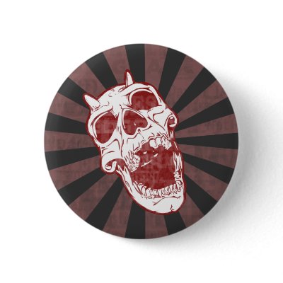 Demon Skull Pinback Button by DarknessFallz
