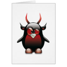 Demon Tux (Linux Tux) Card