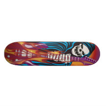 Demon with Flaming Guitar Skateboard Decks